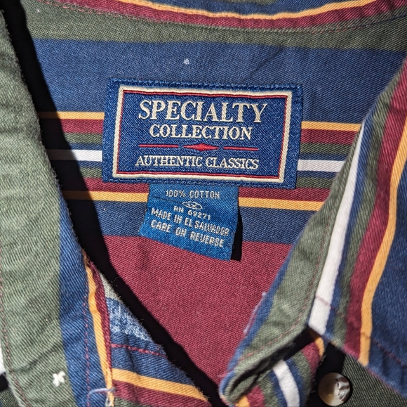Vintage Specialty Collection Striped Button Up - Picture 2 of 2